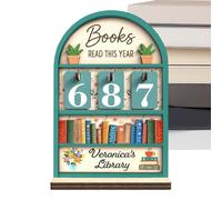 Books Read This Year Sign,Wooden Decor Reading Challenge Stand - Book Tracker Sign - for Club Members Student Teacher Writers Readers Library Christmas Stocking Stuffers