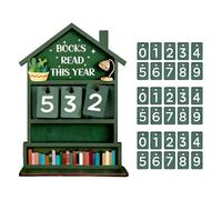 Books Read Tracker - Madera de 18 cm, letrero de mostrador de estantería, lectura de madera | Perfectamente ideal para el estante de la sala de estar, artículo de regalo para amantes de los libros.