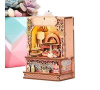 Bookshelf Mini Village Magnet Kit - 3D Cute Magnetic Wooden Puzzle