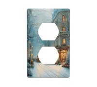 Bookshop in A Street - Cubierta decorativa para interruptor de luz, 1 banda, placa de pared para cocina, baño, tamaño 7 x 11,4 cm