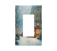 Bookshop in A Street - Placa de pared para interruptor de luz de invierno, cubierta de placa frontal, 1 banda, decoración de receptáculo para el hogar, cocina, habitación, baño