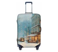 Bookshop in A Street Winter - Fundas elásticas para equipaje de viaje, a prueba de polvo, resistente a los arañazos, para maleta, ajuste de 22-24 pulgadas