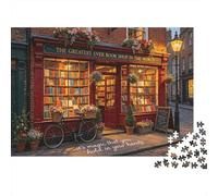 Bookstore Jigsaw Puzzles 1000Piezas Recycled Material Retro Art Puzzle for Boy & Girl Divertido Present & Activity for Home Ideal for de Niño Cumpleaños Gift 70x50cm/1000pcs
