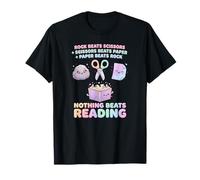 Booktrovert Nothing Beat Reading Rock - Tijeras de Papel para Mujer Camiseta
