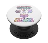 Booktrovert Nothing Beat Reading Rock - Tijeras de Papel para Mujer PopSockets PopGrip Adhesivo