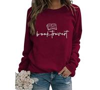 Booktrovert Sweatshirt, Women Cute Long Sleeve Crew Neck Bookish Shirts, Bookworm Book Lover Gifts Pullover Tops