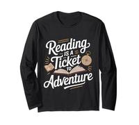 Bookworm Adventure Reading tee Grandes Regalos literarios Manga Larga