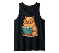 Bookworm Capybara Dreams Kawaii Style Camiseta sin Mangas