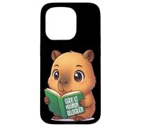 Bookworm Capybara Dreams Kawaii Style Carcasa para iPhone 15 Pro