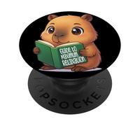 Bookworm Capybara Dreams Kawaii Style PopSockets PopGrip Adhesivo
