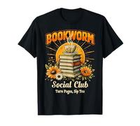 Bookworm Social Club Vintage Lectura Amante Camiseta