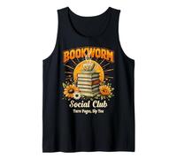 Bookworm Social Club Vintage Lectura Amante Camiseta sin Mangas