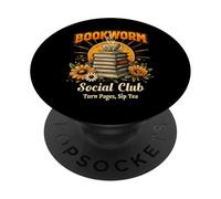 Bookworm Social Club Vintage Lectura Amante PopSockets PopGrip Adhesivo