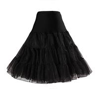Boolavard® 50s Petticoat Vintage Retro Hoop Falda Falda Enagua para la Boda Vestido Nupcial Rockabilly de Novia (XS-M, Negro)
