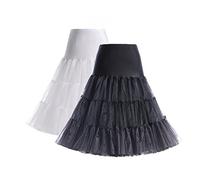 Boolavard® 50s Petticoat Vintage Retro Hoop Falda Falda Enagua para la Boda Vestido Nupcial Rockabilly de Novia L-XXL, 2er Gesmicht (Schwarz + Weiss)
