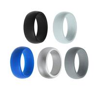 Boolavard Anillo de Bodas de Silicona para Hombres y Mujeres asequible Banda de Goma de Silicona