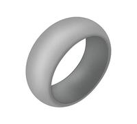 Boolavard anillo de bodas de silicona para hombres y mujeres asequible banda de goma de silicona, paquete de 7, 5 paquetes y singles - blanco, gris, plata, azul (Gris, 10-19.80mm)
