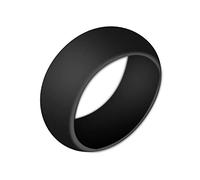 Boolavard anillo de bodas de silicona para hombres y mujeres asequible banda de goma de silicona, paquete de 7, 5 paquetes y singles - blanco, gris, plata, azul (Negro, 12-21.50mm)