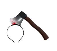 Boolavard Aro para el pelo de Halloween, sangre de terror, hacha falsa, sierras, cuchillo, diadema gótica, decoración de utilería (Hacha)