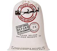 Boolavard Blank Santa Sack 19.7"x27.6" Bolsa de Navidad de Tamaño Grande con Cordón