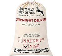 Boolavard Blank Santa Sack 19.7"x27.6" Bolsa de Navidad de Tamaño Grande con Cordón