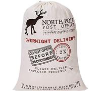 Boolavard Blank Santa Sack 19.7"x27.6" Bolsa de Navidad de Tamaño Grande con Cordón