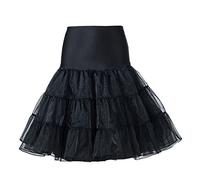 Boolavard Enaguas estilo retro rockabilly años 50, rojo, negro, color blanco, azul, rosa negro Talla única