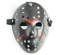 Boolavard Horror Disfraz de Halloween Máscara de Hockey Fiesta Cosplay Atrezzo (Negro)