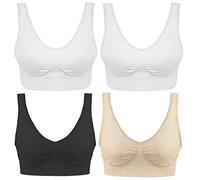 Boolavard Pack 4 Bra - el Confort Bra. Primera Calidad - Garantizada Mejor en el Mercado S-XXXL!