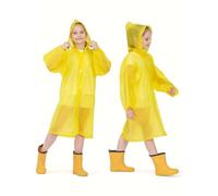 Boolavard Paquete de 2 Chubasqueros con Capucha para niños y niñas, ligeros y Portátiles, Ponchos de lluvia Impermeables y Reutilizables