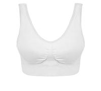 Boolavard Sujetador Cómodo para Mujer, Clásico Bustier, Push Up y Sin Aros (FR/ES, Letras, L, Regular, Regular, Blanco)