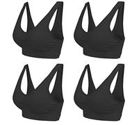 Boolavard Sujetador Cómodo para Mujer, Clásico Bustier, Push Up y Sin Aros (FR/ES, Letras, XL, Regular, Regular, 4 x Negro)