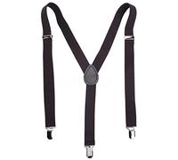 Boolavard Tirantes largos para hombre y mujer en forma de Y, estilo de 3 clips, elásticos, delgados, de un solo color y coloridos con varios motivos, Café, 133cm / 52 Inches