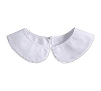 Booluee Cuello falso desmontable con cuello de dickey, media camisa, cuello de muñeca, cuello falso de Peter Pan, para mujeres y niñas, 111 color blanco, Blanco, Talla única