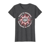 ¡Boom! Esa es la Libertad explotando en el Cielo Camiseta, Mujer, Jaspeado Oscuro, M