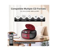 Boombox CD Player Portable Cassette AM FM Radio Speakers AUX USB MP3 Plays with Remote Control US Plug