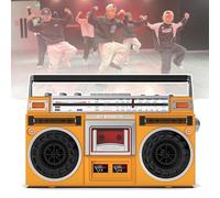 Boombox portátil con radio AM/FM, reproductor de CD retro, entrada SD/USB, grabadora de cassette, ideal para reuniones familiares y viajes