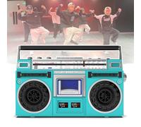 Boombox portátil con radio AM/FM, reproductor de CD retro, entrada SD/USB, grabadora de cassette, ideal para reuniones familiares y viajes