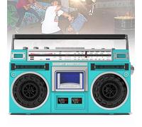 Boombox - Reproductor de CD portátil con radio AM/FM y grabadora de cassette, compatible con entrada SD/USB para reuniones familiares y viajes