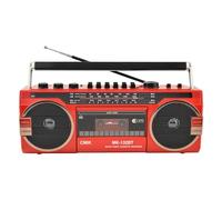 Boombox - Reproductor de CD portátil, grabadora de casete, altavoz Bluetooth retro con radio AM/FM para viajes, hogar, reunión familiar