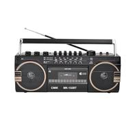 Boombox - Reproductor de CD portátil, grabadora de casete Bluetooth, altavoz de radio AM/FM para reuniones familiares y viajes, estilo clásico de los años 80