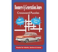 Boomers & Generation Jones Crossword Puzzle: Crossword Puzzle with Easy to Read Print about Boomers and Generation Jones and More | 6x9 inches, 120 ... Gifts for. Vacation, Holidays and Relaxation.