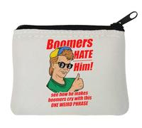 Boomers Hate Him See How He Makes Boomer Cry OK Boomer - Monedero de neopreno (10 x 11 cm), color blanco, White, Talla única