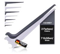 BOOMET Soporte de estantería de 1 fila para rieles de pared · 2 colores · 10 unidades blanco 50 cm · Soporte de estantería · Soporte de seguridad para estante de pared · Revestimiento de polvo · Fácil