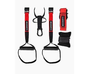 BOOMFIT Correas de Suspensión para Entrenamiento en Casa y Viajes | Kit de Suspensión Fitness con Anclaje para Puerta | Gimnasio Portátil para Fuerza y Core | Ideal para Calistenia y Atletas