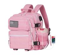 Boomistry Mini mochila táctica de 15 litros, mochila táctica pequeña para hombres y mujeres, mochila militar Molle para gimnasio, uso diario, Rosa-15l, 15L US, Estilo táctico