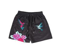 BOOMLEMON Pantalones cortos de malla con estampado gráfico para hombre, estilo casual, moderno, retro, activo, gimnasio, calle, pantalones cortos, Amor en el aire, Large