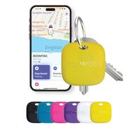 Boompods Boomtag - Etiqueta de seguimiento Bluetooth recargable, dispositivo de seguimiento inteligente de plástico oceánico para niños, equipaje y mascotas, compatible con Apple Find My App, cartera