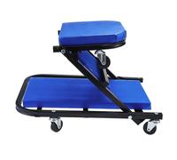 BOOMSTART Camilla Mecánica Plegable de 102 cm (40"), Asiento de Mecánico 2 en 1, Taburete Grande Acolchado con Ruedas, Taburete de Taller de Garaje Resistente de 150kg con 6 Ruedas Giratorias