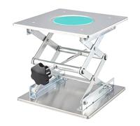 BOOMSTART Mesa elevadora de laboratorio de acero inoxidable, plataforma de elevación de laboratorio, 200 x 200 mm, soporte, tijera de laboratorio, gato manual de control para laboratorio, plataforma